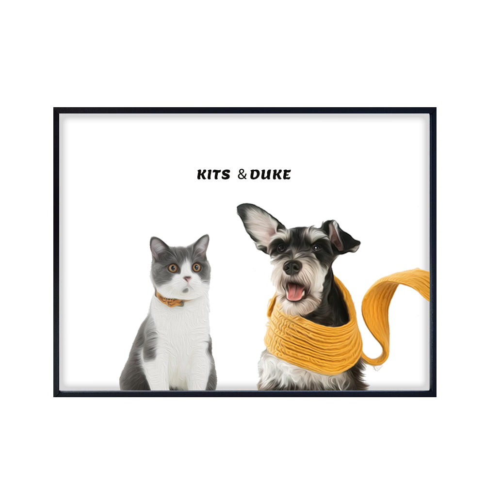 Personalized Two Pet Portrait