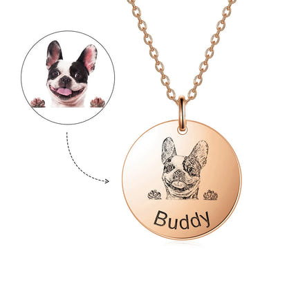 Personalized Pet Portrait Name Necklaces