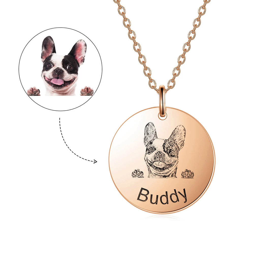 Personalized Pet Portrait Name Necklaces