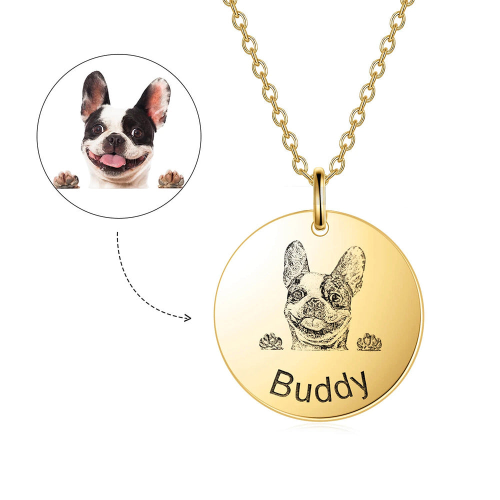 Personalized Pet Portrait Name Necklaces