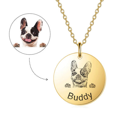 Personalized Pet Portrait Name Necklaces