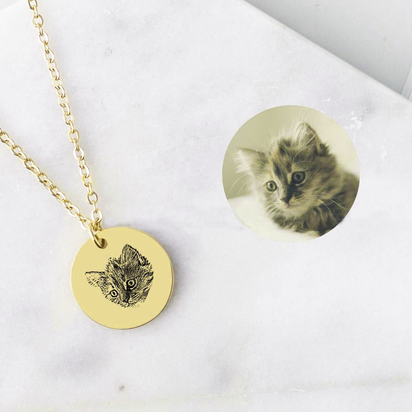 Personalized Pet Portrait Name Necklaces