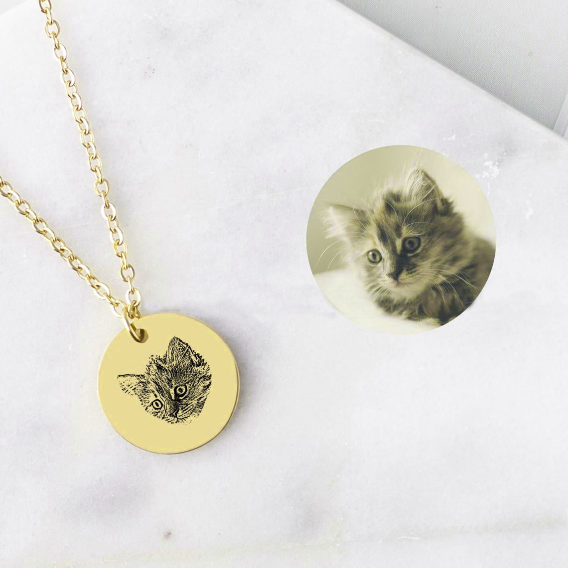 Personalized Pet Portrait Name Necklaces