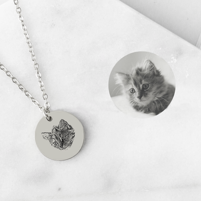 Personalized Pet Portrait Name Necklaces