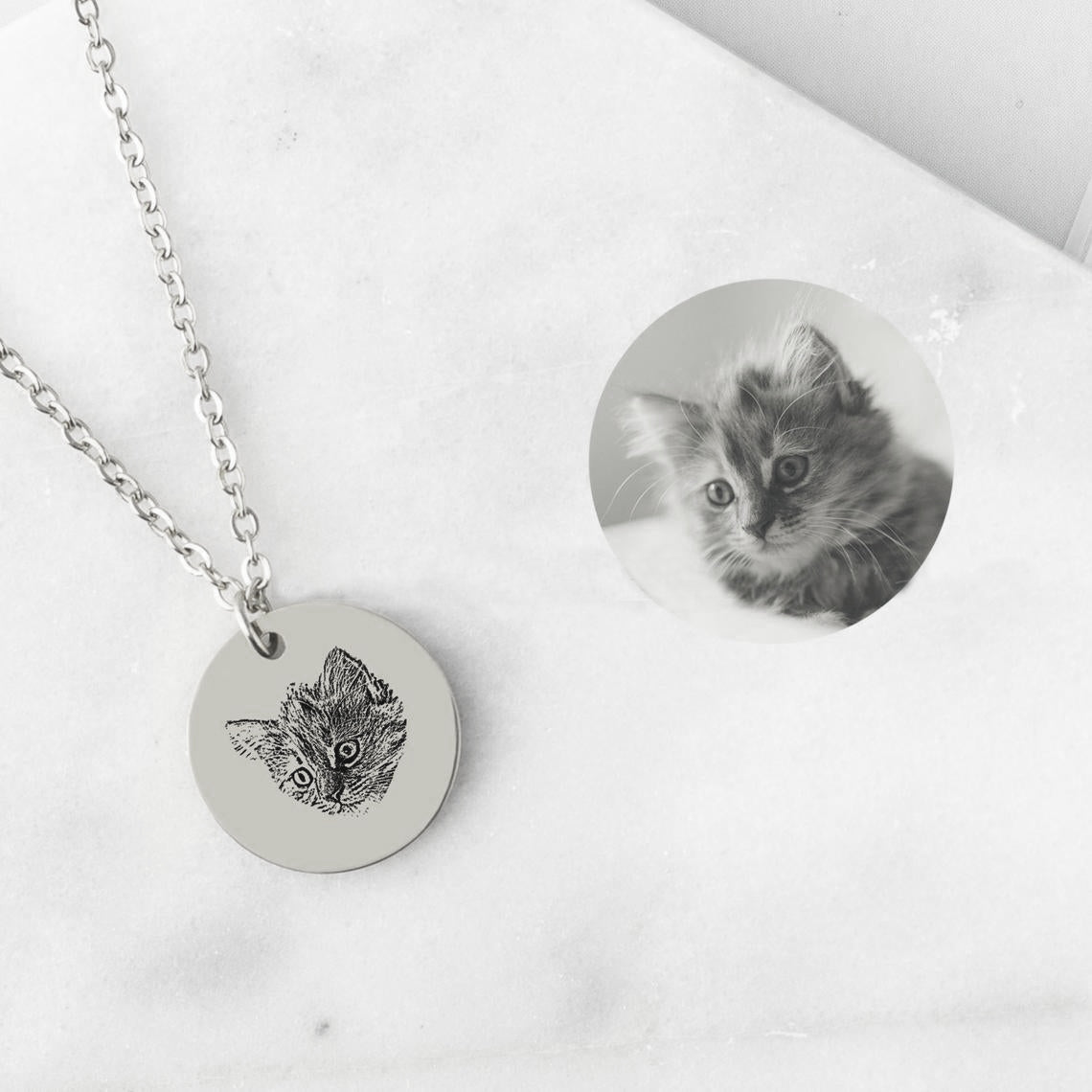Personalized Pet Portrait Name Necklaces