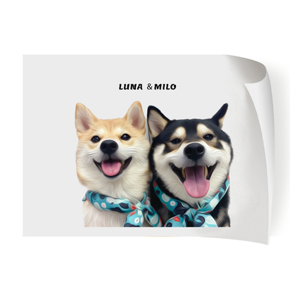Personalized Two Pet Portrait