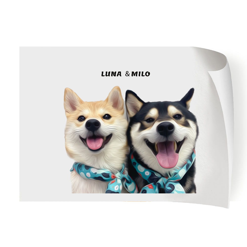 Personalized Two Pet Portrait