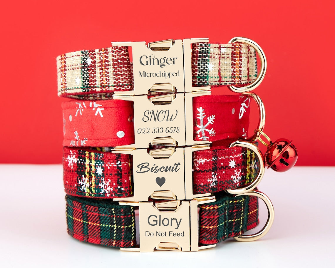 Custom Christmas Dog Collar & Leash Set