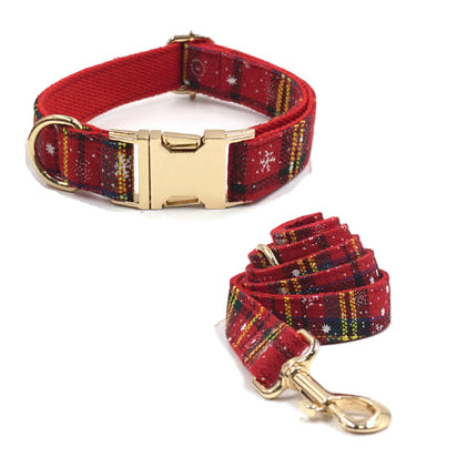 Custom Christmas Dog Collar & Leash Set