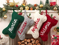 Personalized Embroidered Dog Bone Christmas Stocking