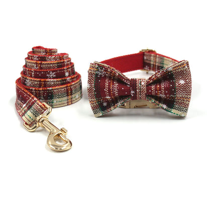 Custom Christmas Dog Collar & Leash Set