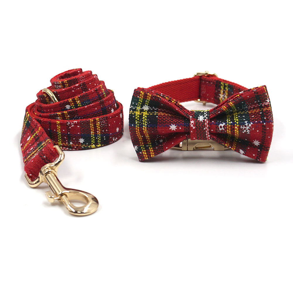 Custom Christmas Dog Collar & Leash Set